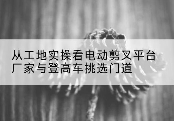 株洲电动剪叉升降平台厂家-从工地实操看电动剪叉平台厂家与登高车挑选门道